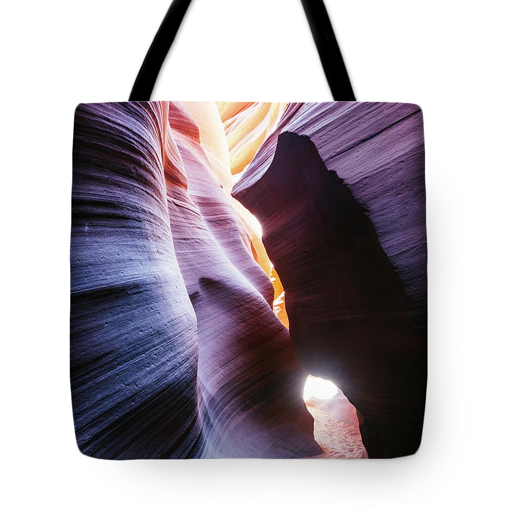 Antelope Canyon Tote Bag featuring the photograph Narrow passage, Lower Antelope canyon, USA by Matteo Colombo