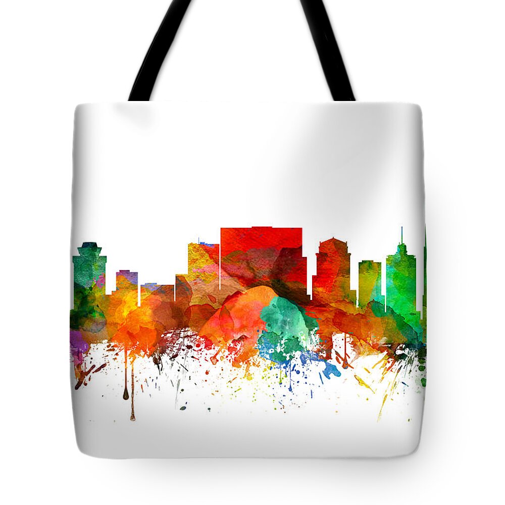 Nashville Tote Bag featuring the painting Nashville Tennessee Skyline 21 by Aged Pixel