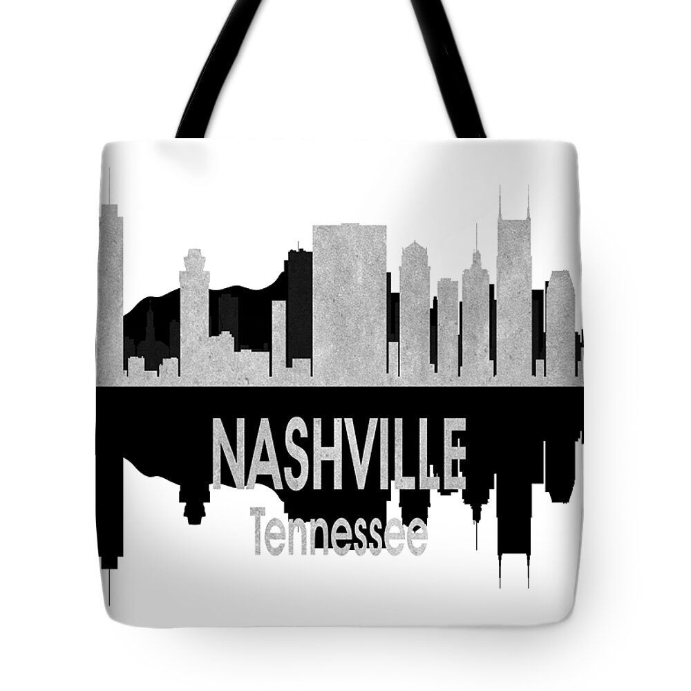 Nashville Tote Bag featuring the digital art Nashville TN 4 Vertial by Angelina Tamez
