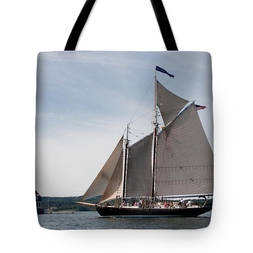 Sailboat Tote Bag featuring the photograph Nathaniel Bowditch 4 by Brent L Ander