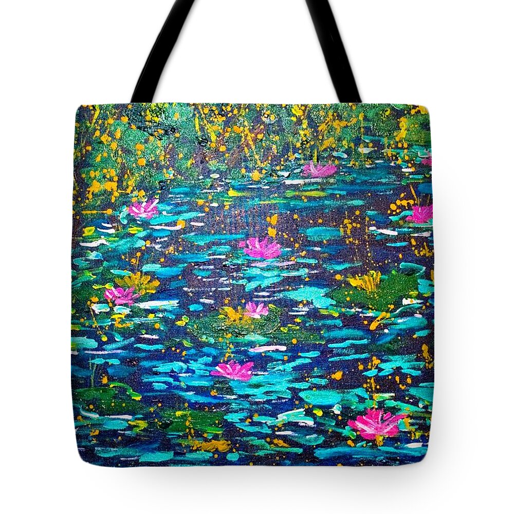 Contemporary Tote Bag featuring the painting National Flowers by Piety Dsilva
