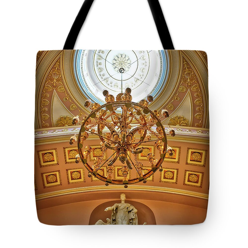 Capitol Hill Tote Bag featuring the photograph National Statuary Hall Washington DC by Susan Candelario