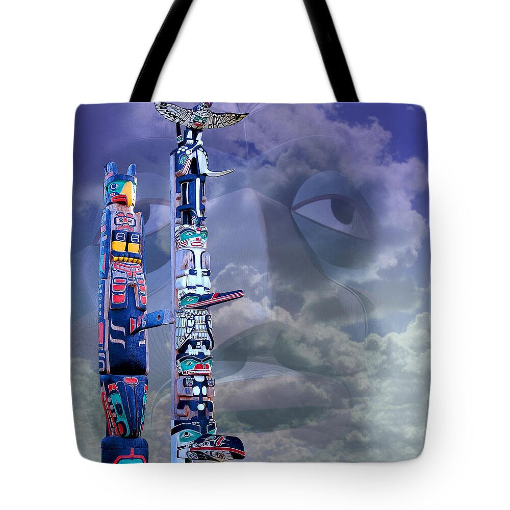 Totems Tote Bag featuring the photograph Native Ghosts by Jeff Burgess