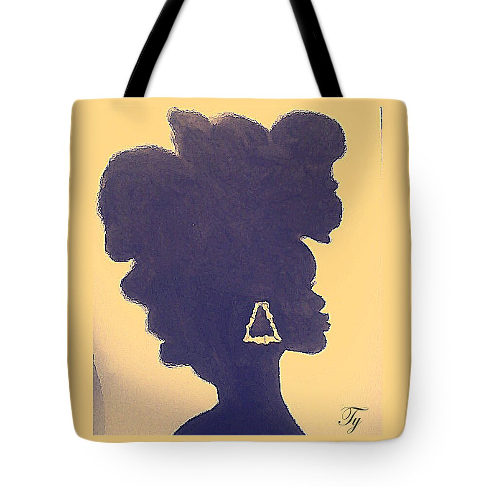 Black Woman Tote Bag featuring the painting Natural Beauty by Ty