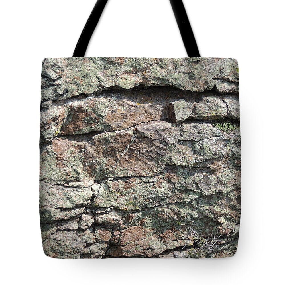 Abstract Tote Bag featuring the photograph Natural Stone Wall by Jayne Wilson