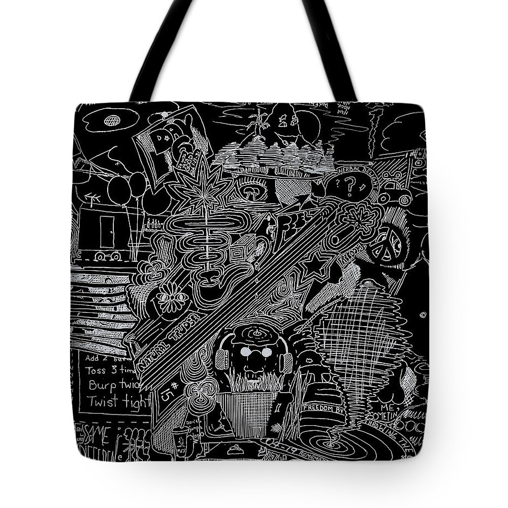 Abstract Tote Bag featuring the drawing Natural Trudge by David Sutter
