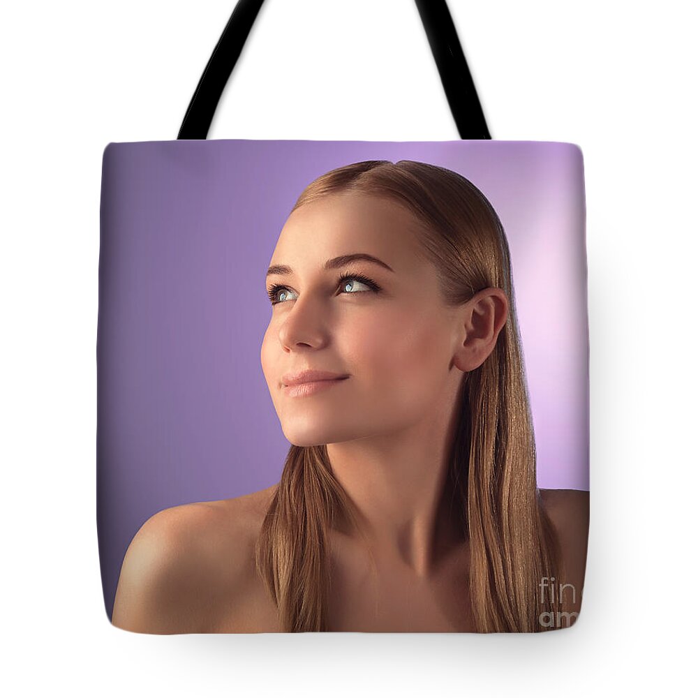 Adult Tote Bag featuring the photograph Natural woman portrait by Anna Om