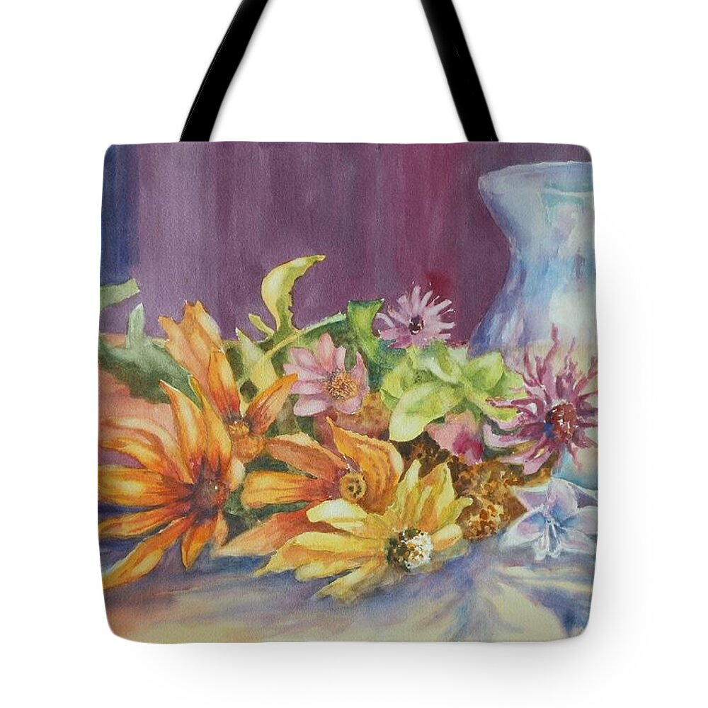Flowers Tote Bag featuring the painting Nature's Arrangement by Barbara Parisien