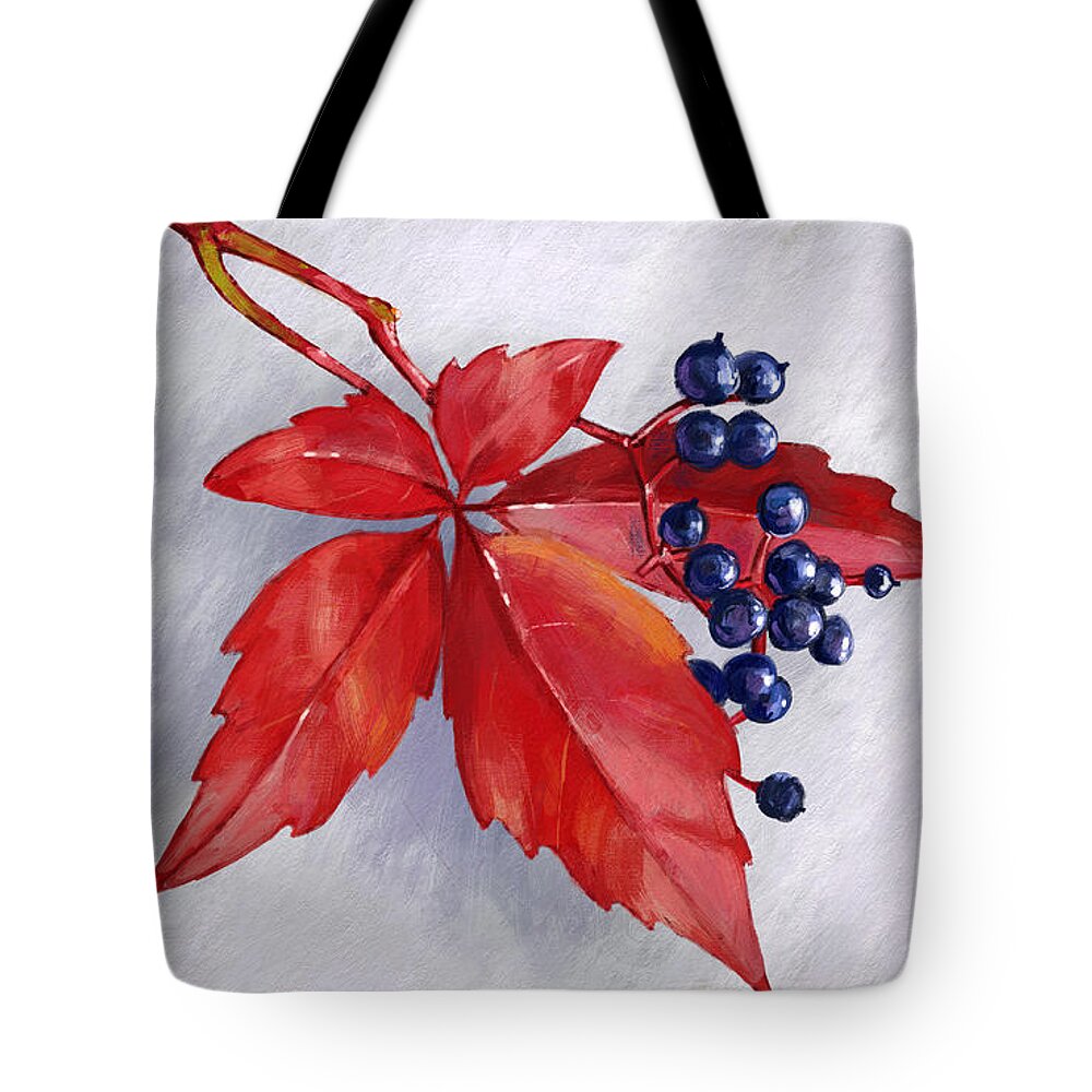 Leaf Tote Bag featuring the painting Nature's Handshake 2 by Arie Van der Wijst