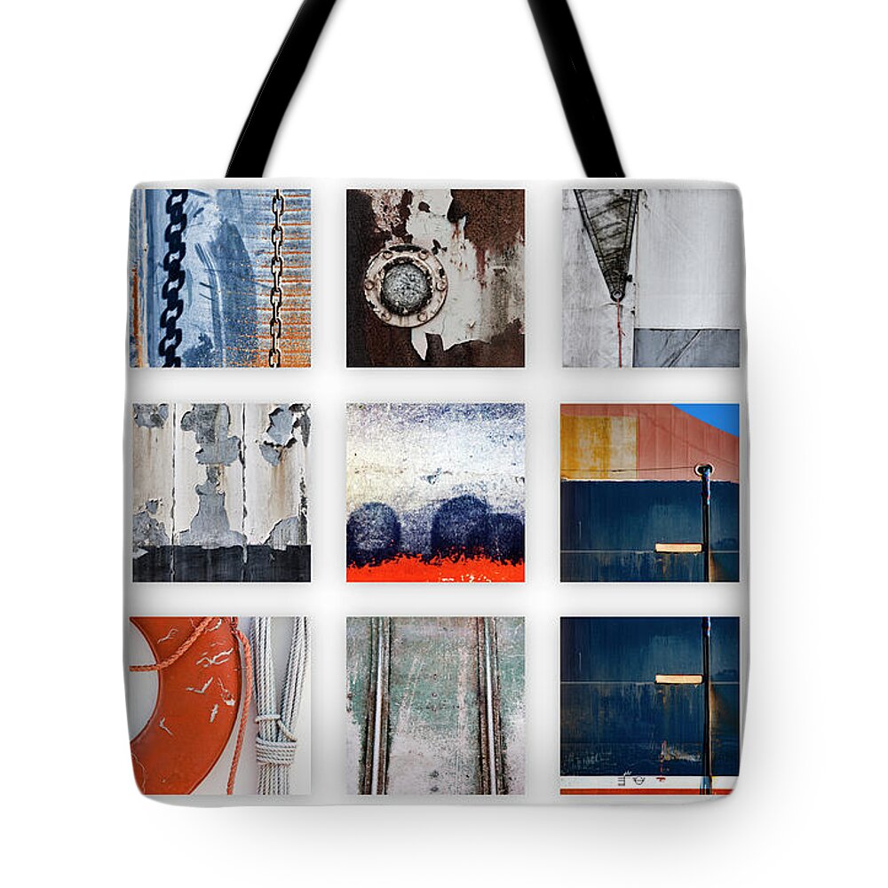 Fishing Boats Tote Bag featuring the photograph Nautical Bits Panel Number 1 by Carol Leigh