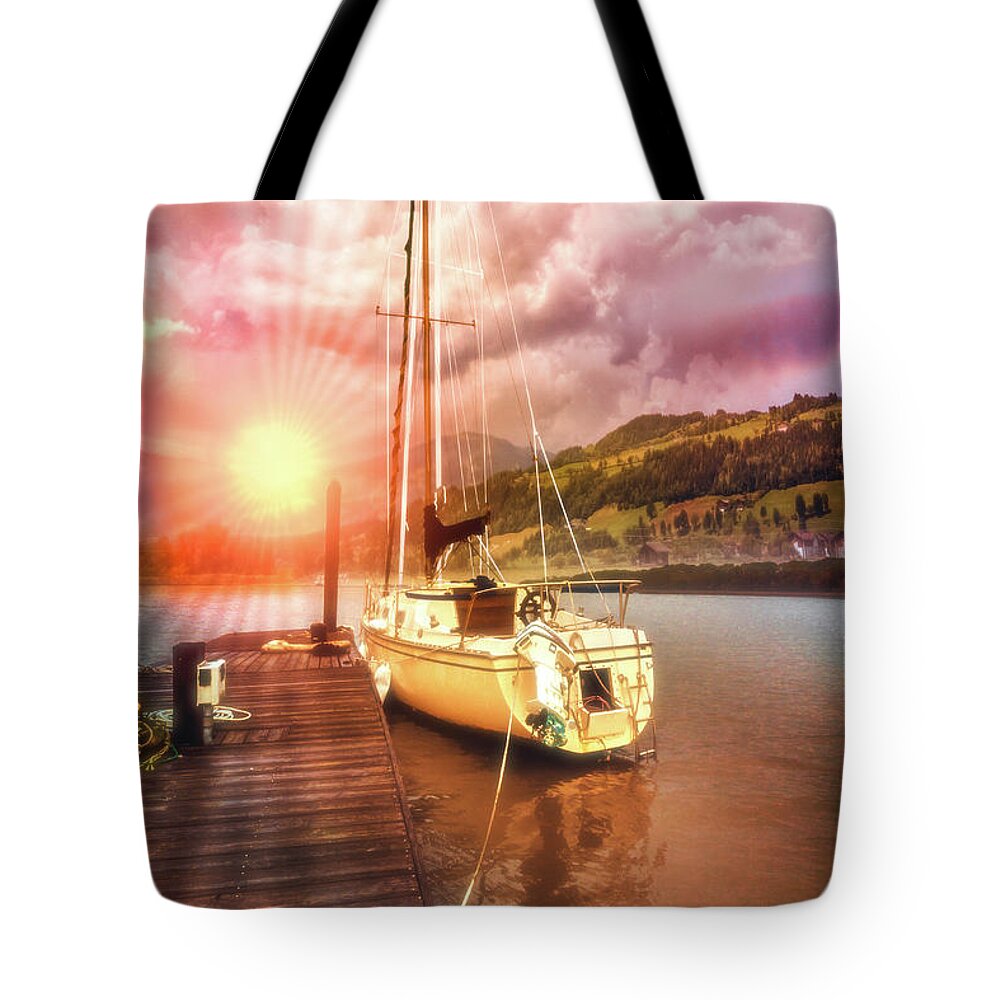 Boats Tote Bag featuring the photograph Nautical Morning by Debra and Dave Vanderlaan