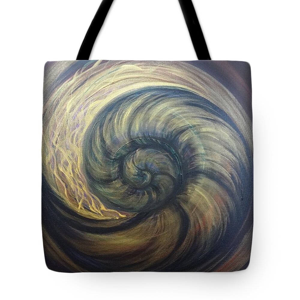 Nautilus Tote Bag featuring the painting Nautilus Spiral by Michelle Pier