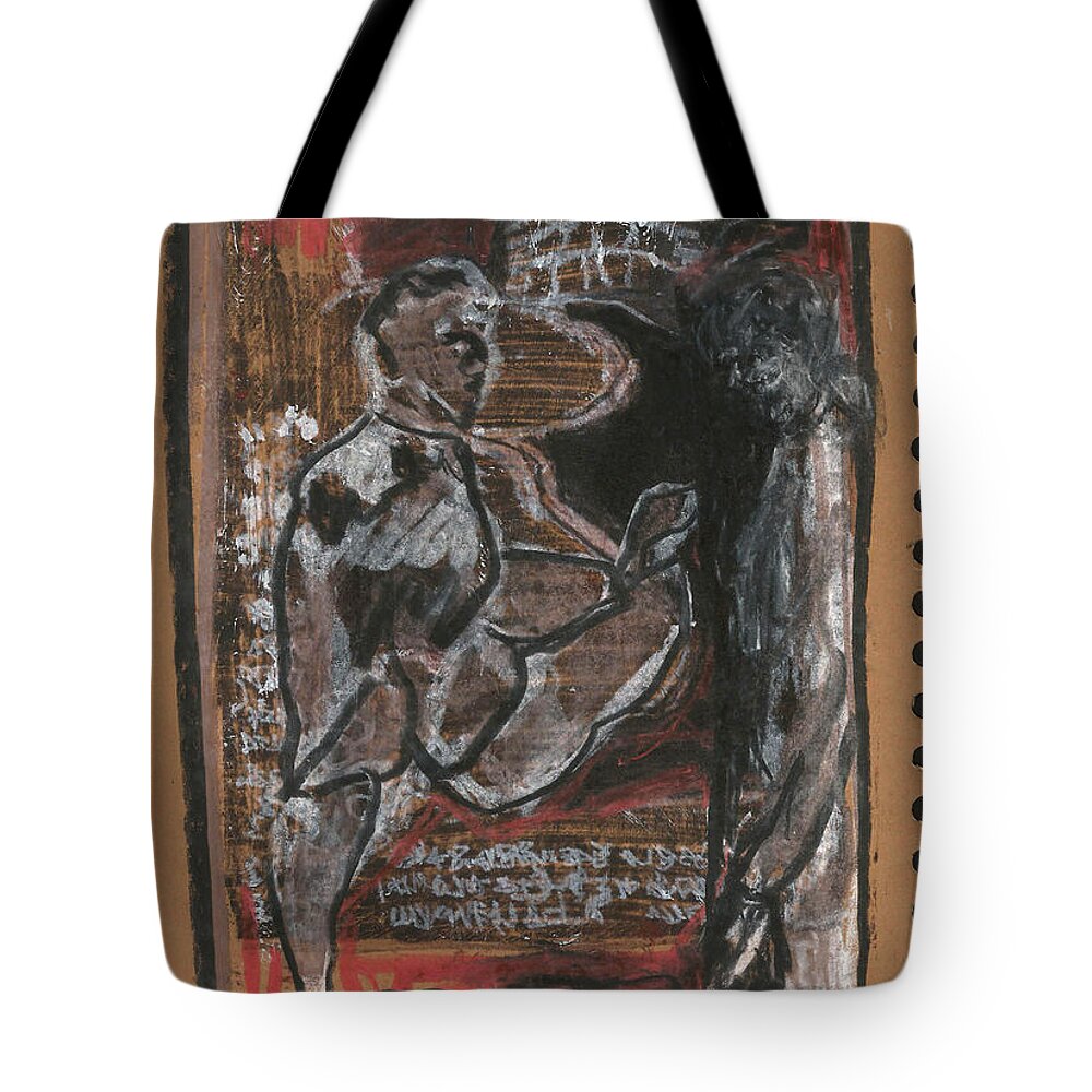 Sketch Tote Bag featuring the drawing Nb1 P14 by Edgeworth Johnstone
