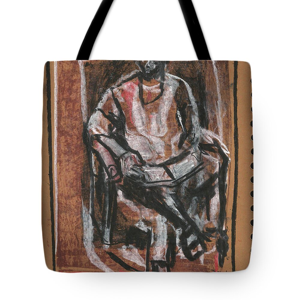 Sketch Tote Bag featuring the drawing Nb1 P16 by Edgeworth Johnstone