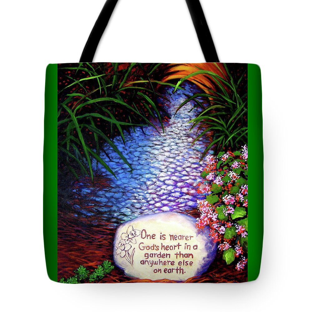 Christian Tote Bag featuring the painting Garden Wisdom, Nearer by Jeanette Jarmon