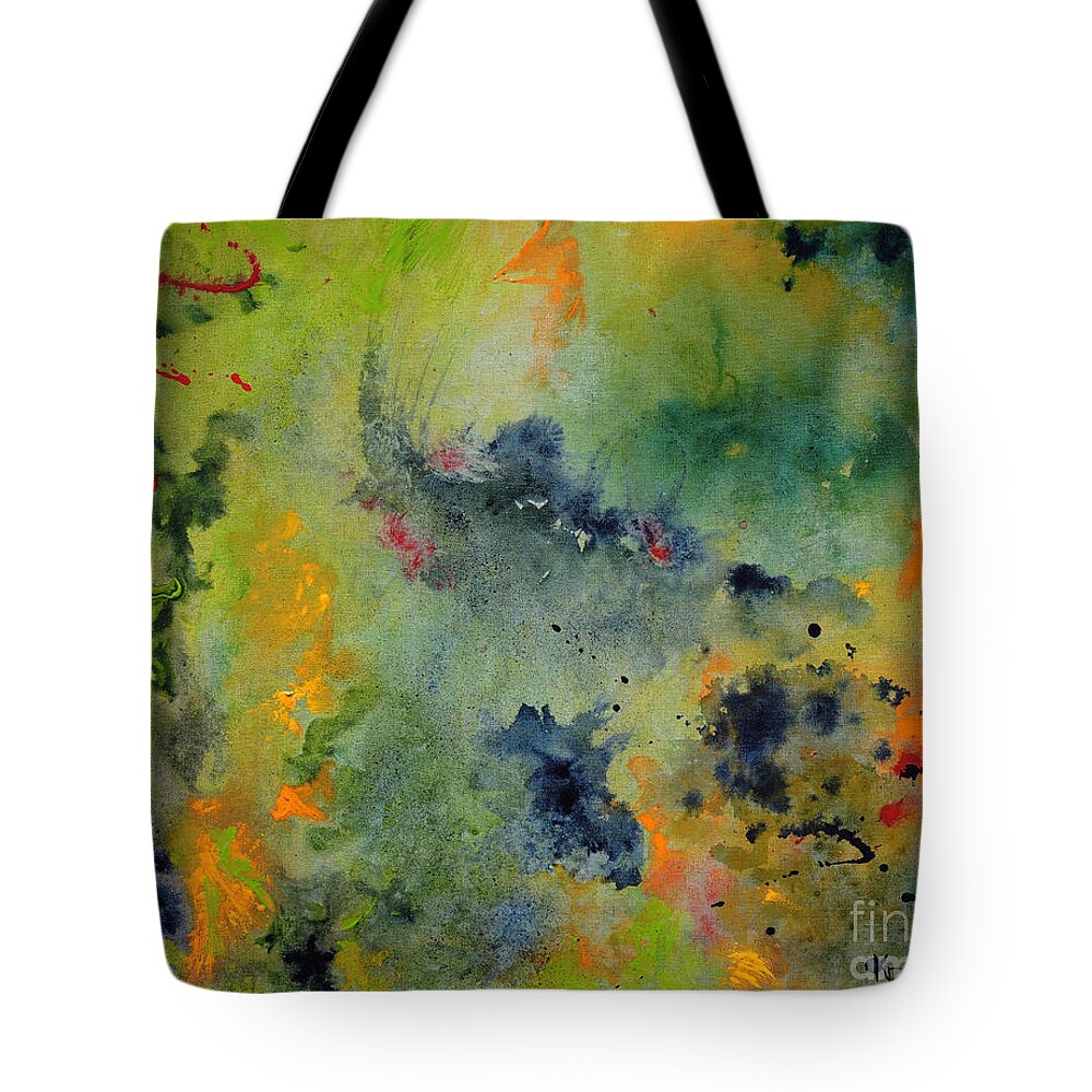 Space Tote Bag featuring the painting Nebula by Karen Fleschler