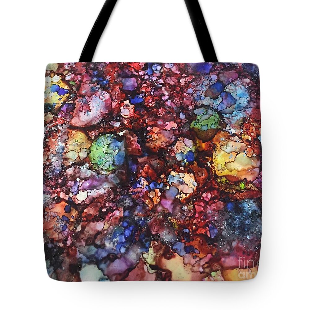 Abstract Painting. Tote Bag featuring the painting After All by Nancy Koehler