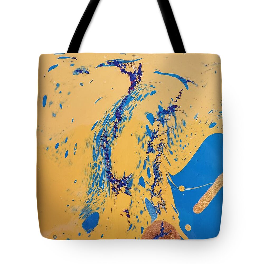 Abstract Tote Bag featuring the painting Needle In A Haystack by Gyula Julian Lovas