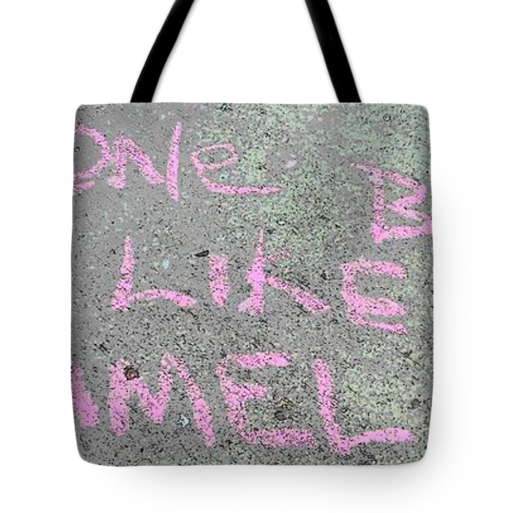 Sidewalk Art Tote Bag featuring the photograph Neighbor's Opinion of the World by Lenore Senior