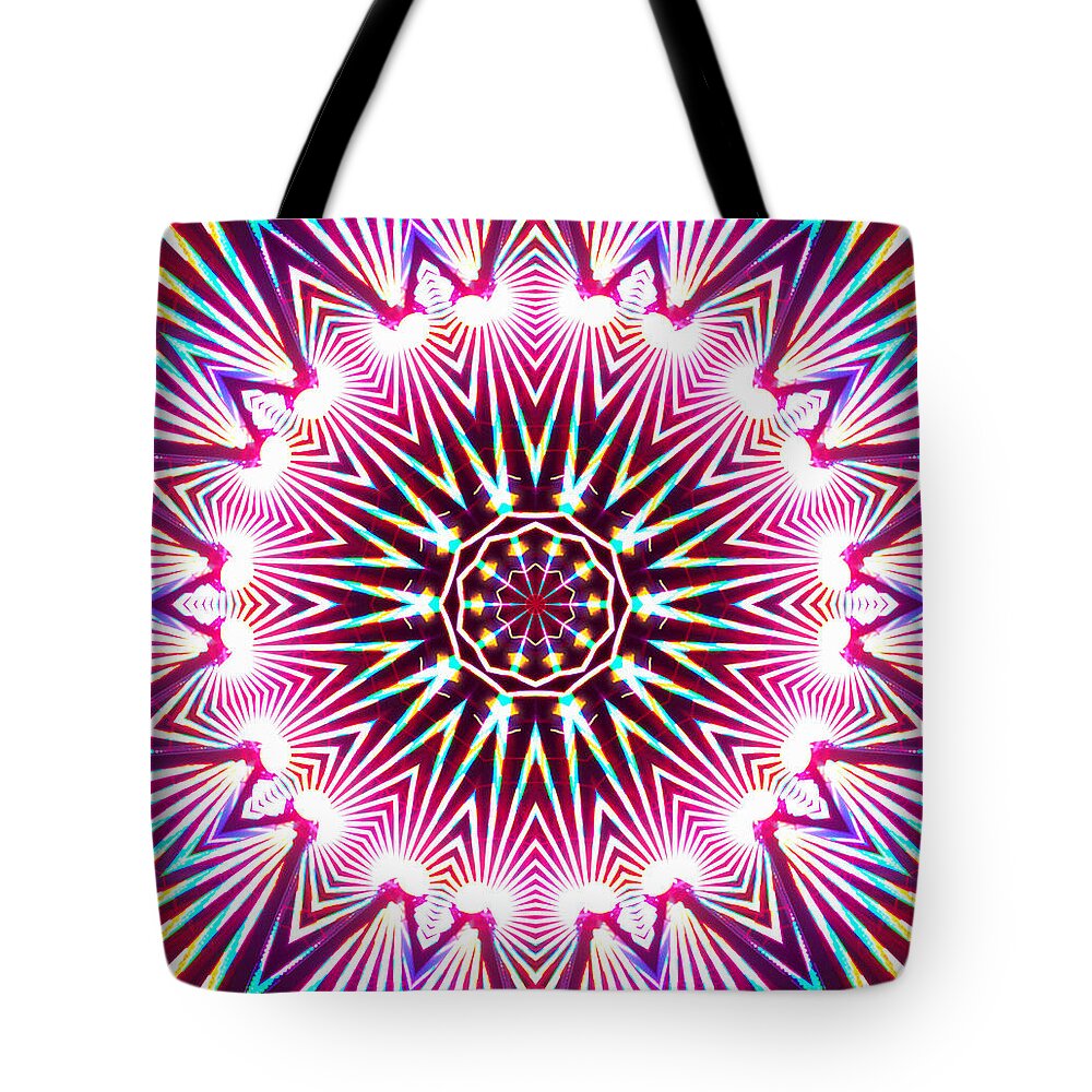 Bright Color Tote Bag featuring the digital art Neon Explosion by Shawna Rowe