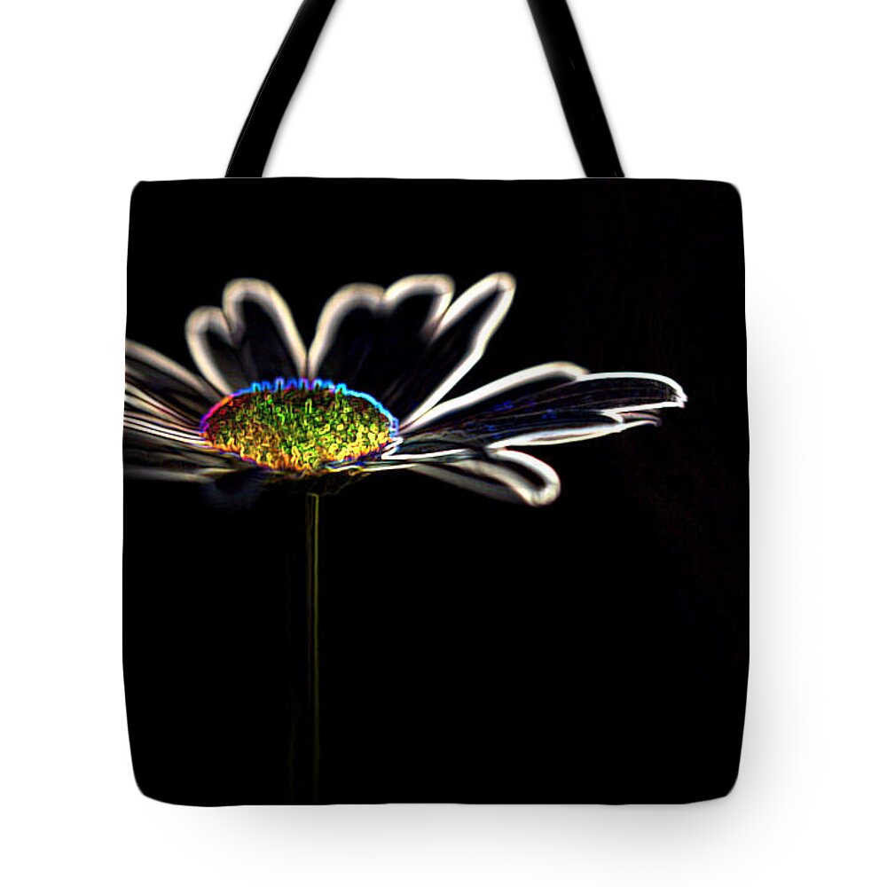 Flower Tote Bag featuring the photograph Neon Flower by Bob Cournoyer