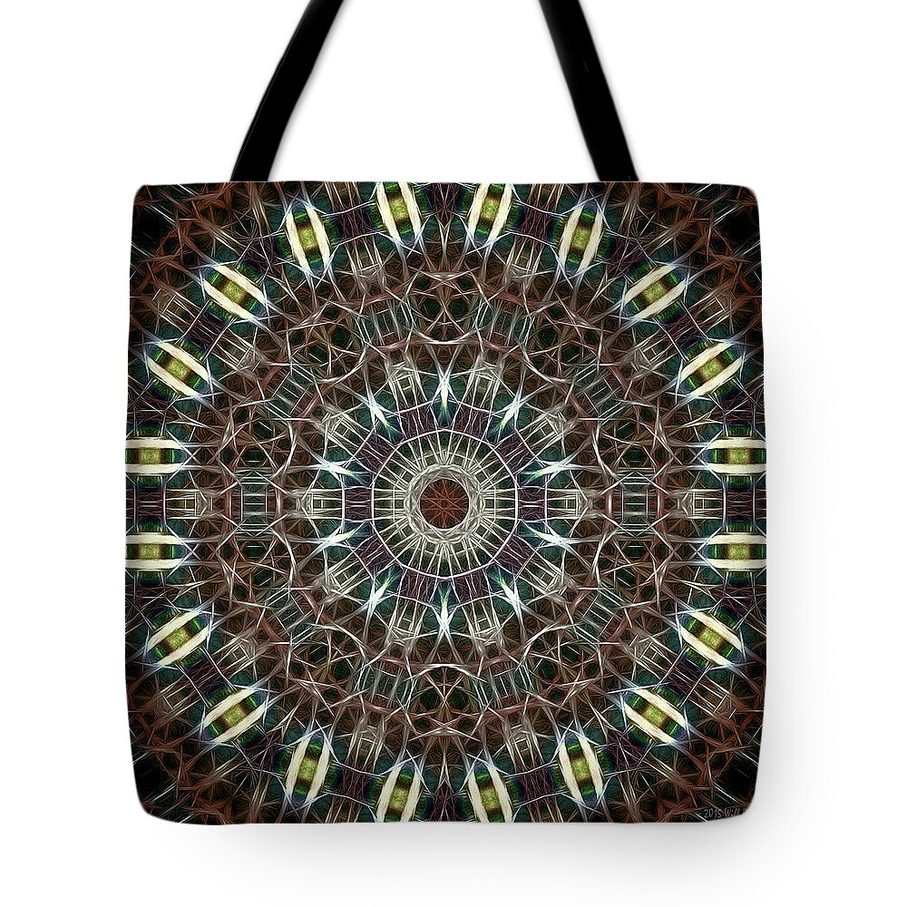 Tao Tote Bag featuring the painting Neon Mandala, Nbr 19D by Will Barger