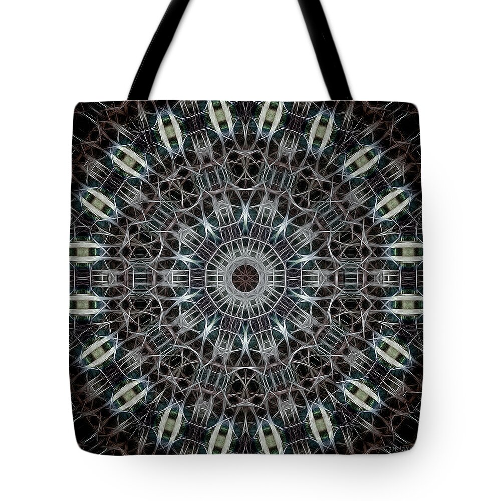 Tao Tote Bag featuring the painting Neon Mandala, Nbr 19E by Will Barger