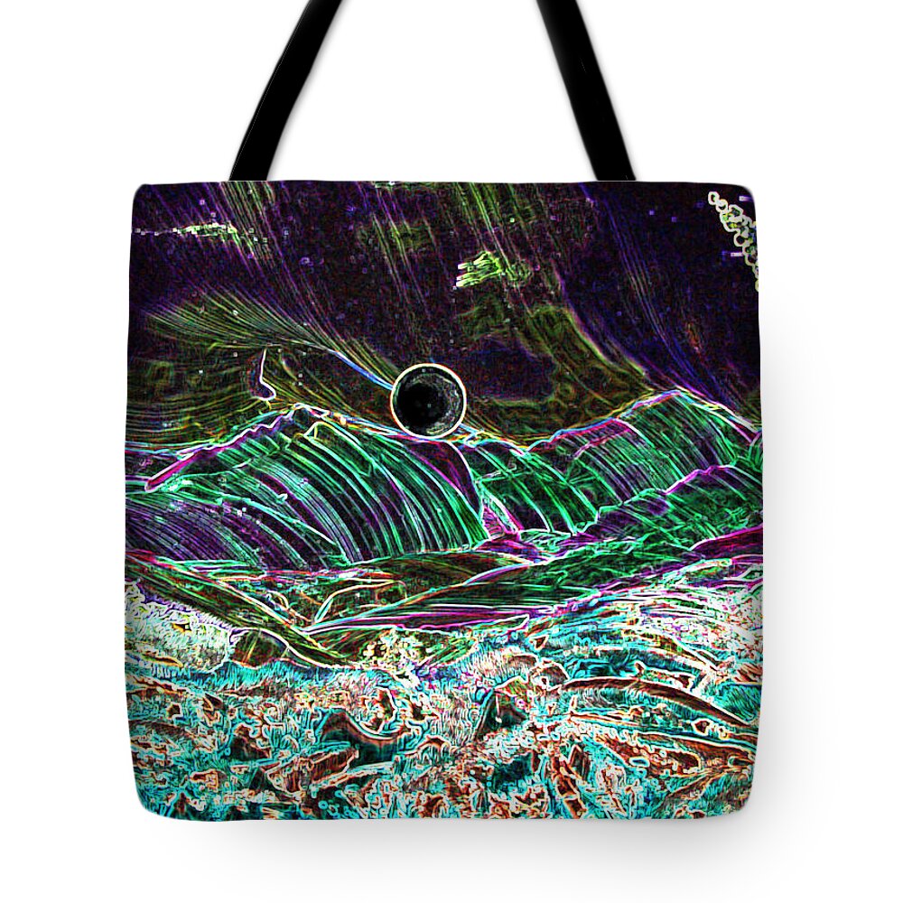 Encaustic Tote Bag featuring the painting Neon Moon by Melinda Etzold