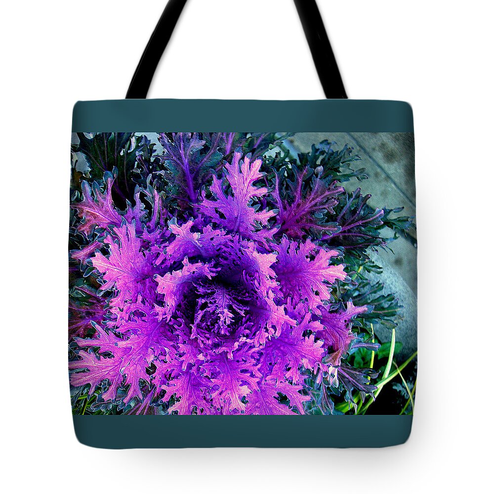 Plant Tote Bag featuring the photograph Neon Purple by Maro Kentros