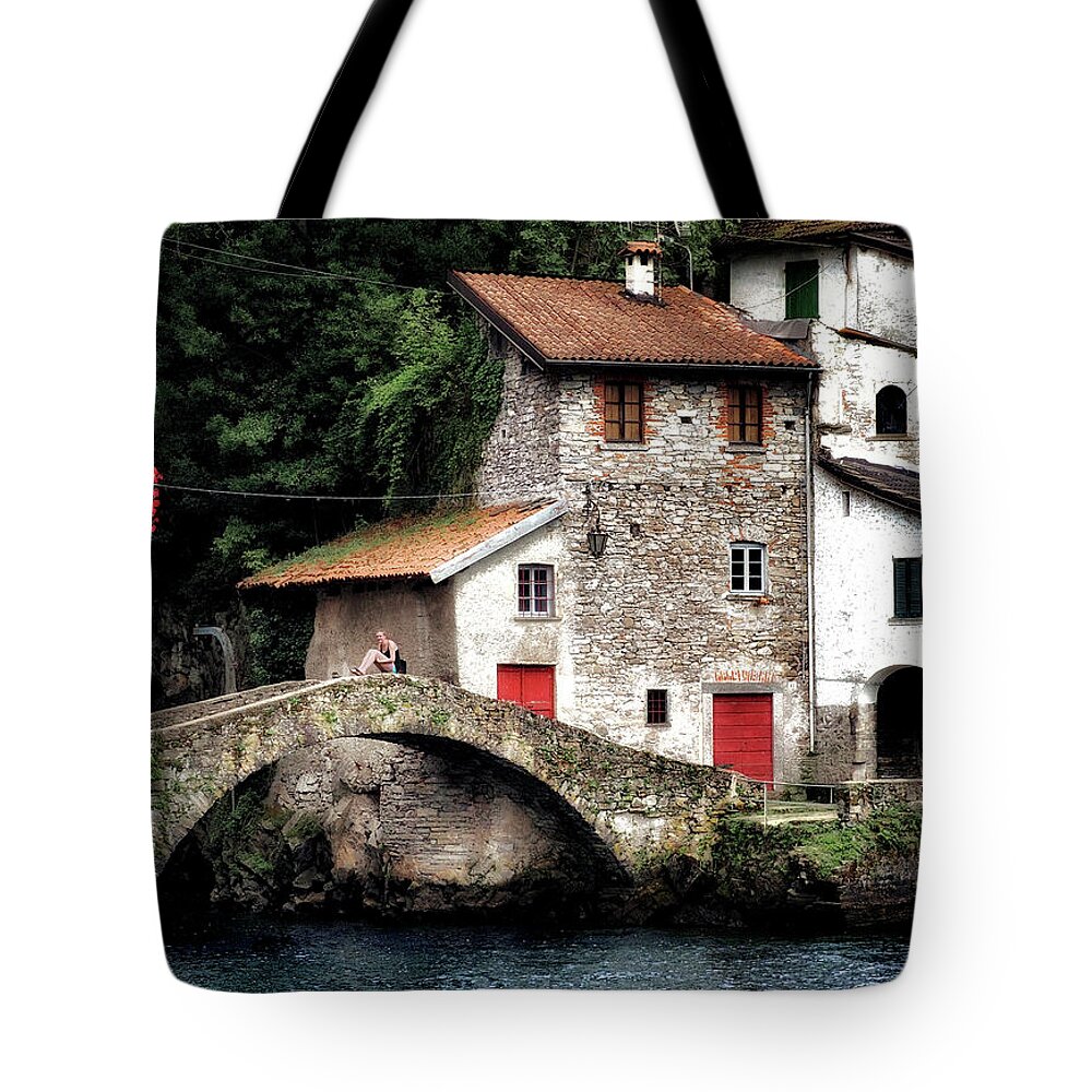 Waterfall Tote Bag featuring the photograph Nesso by Jim Hill