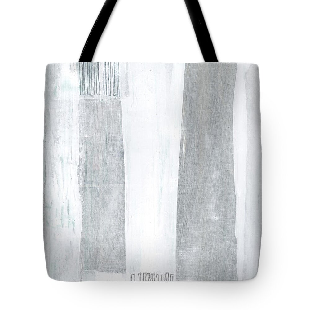 Abstract Tote Bag featuring the painting Neutral Stripes Light by Janine Aykens