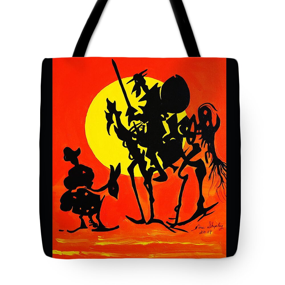 New Don Quixote Tote Bag featuring the painting New Don Quixote by Nora Shepley