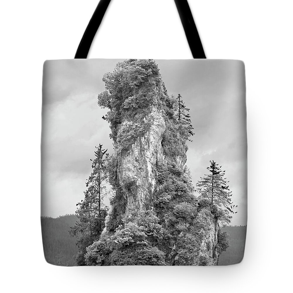 Rock Tote Bag featuring the photograph New Eddystone Rock by Peter J Sucy