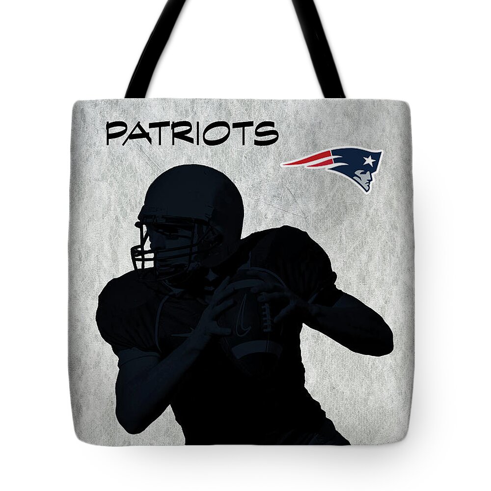 New England Tote Bag featuring the digital art New England Patriots Football by David Dehner