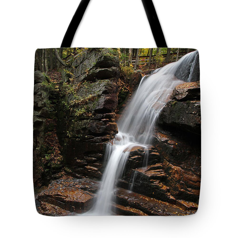 Avalanche Falls Tote Bag featuring the photograph New Hampshire Avalanche Waterfall by Juergen Roth