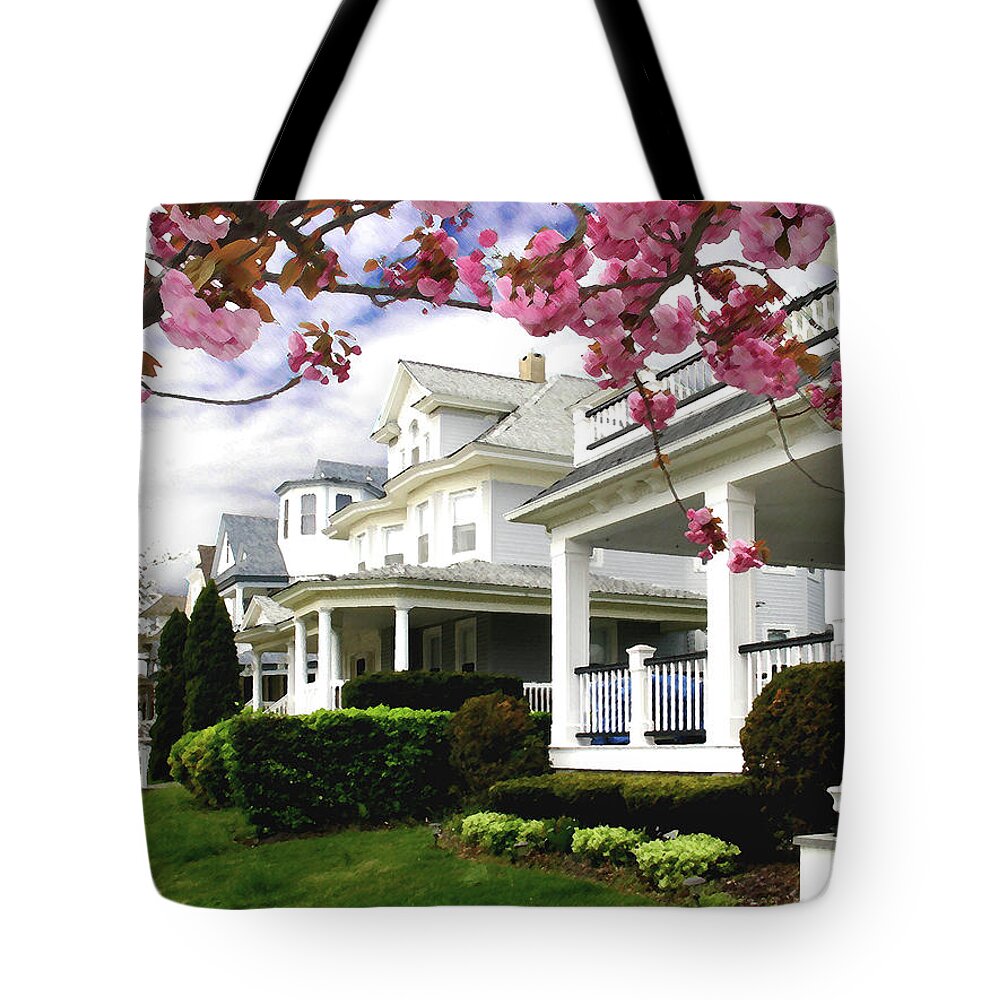 Spring Tote Bag featuring the digital art New Jersey Shore Spring by Steve Karol