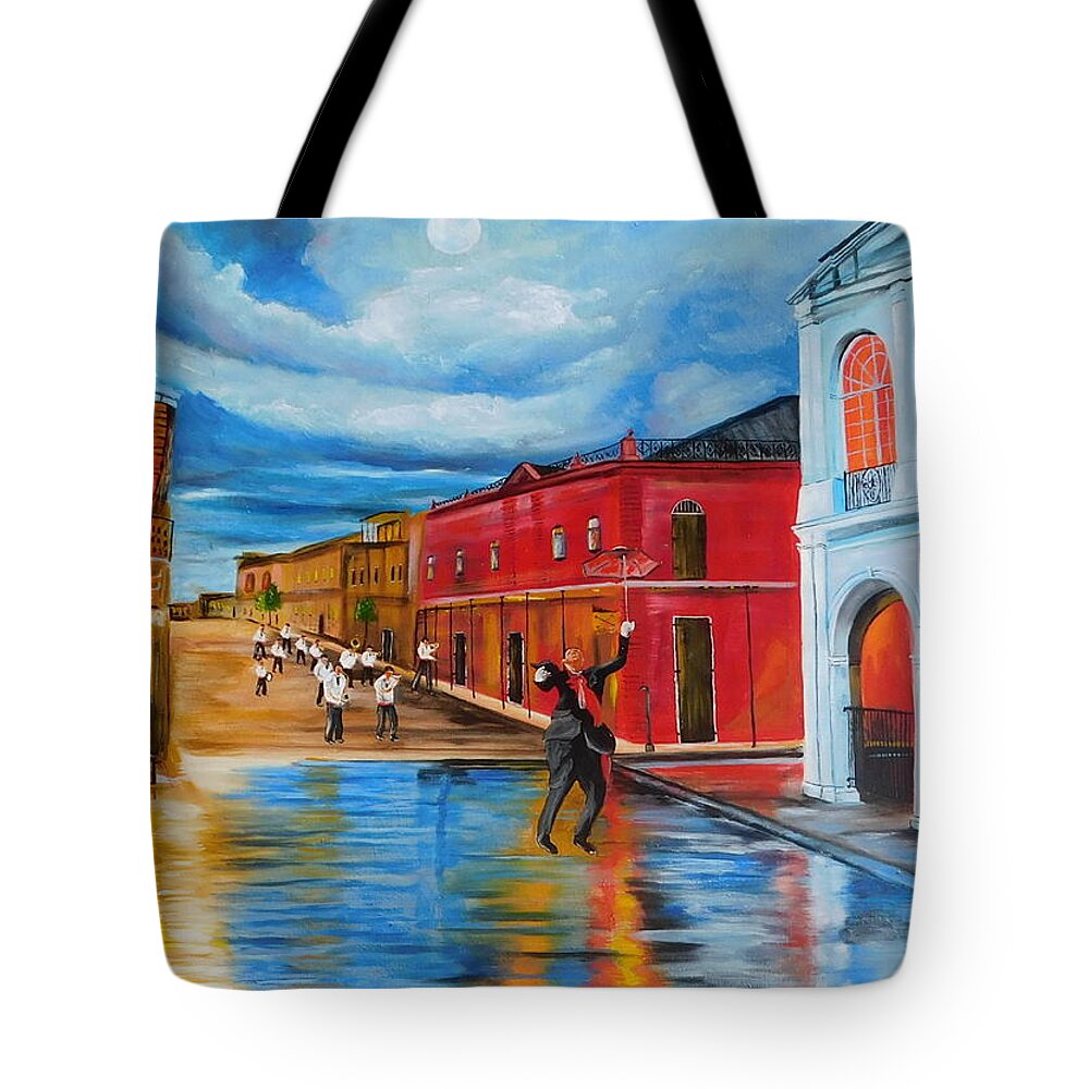 New Orleans Tote Bag featuring the painting New Orleans Parade by Lloyd Dobson