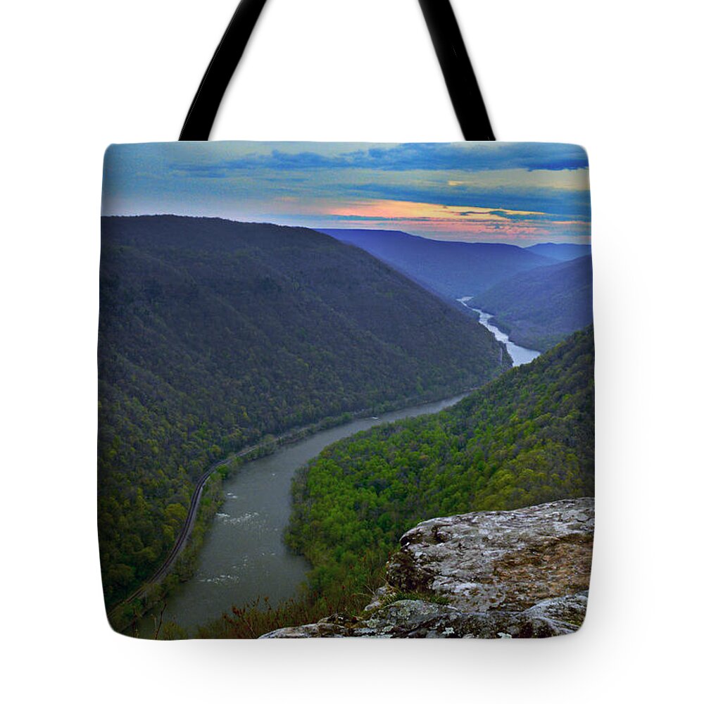 Appalachian Mountains Tote Bag featuring the photograph New River by Lisa Lambert-Shank