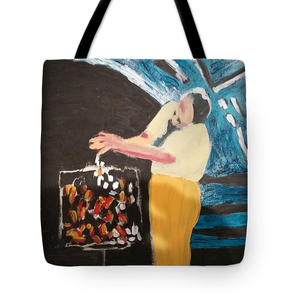 Performance Tote Bag featuring the painting New Teller. Sketch III by Bachmors Artist