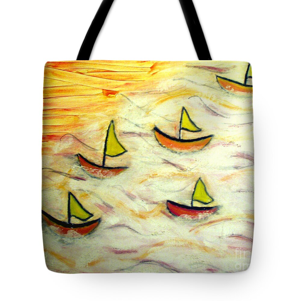 South Sea Waves Tote Bag featuring the painting South Sea Waves by Pilbri Britta Neumaerker