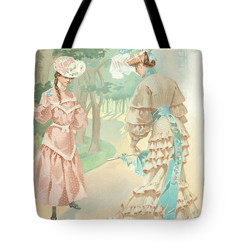 New York Tote Bag featuring the drawing New York 1904 Fashion Art 12 by Movie Poster Prints