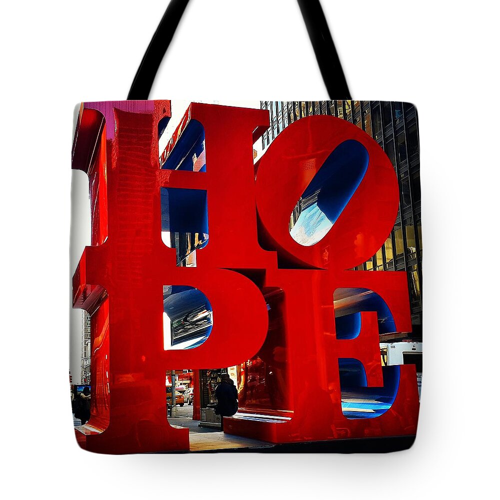  Tote Bag featuring the photograph New York City - Hope by Lush Life Travel