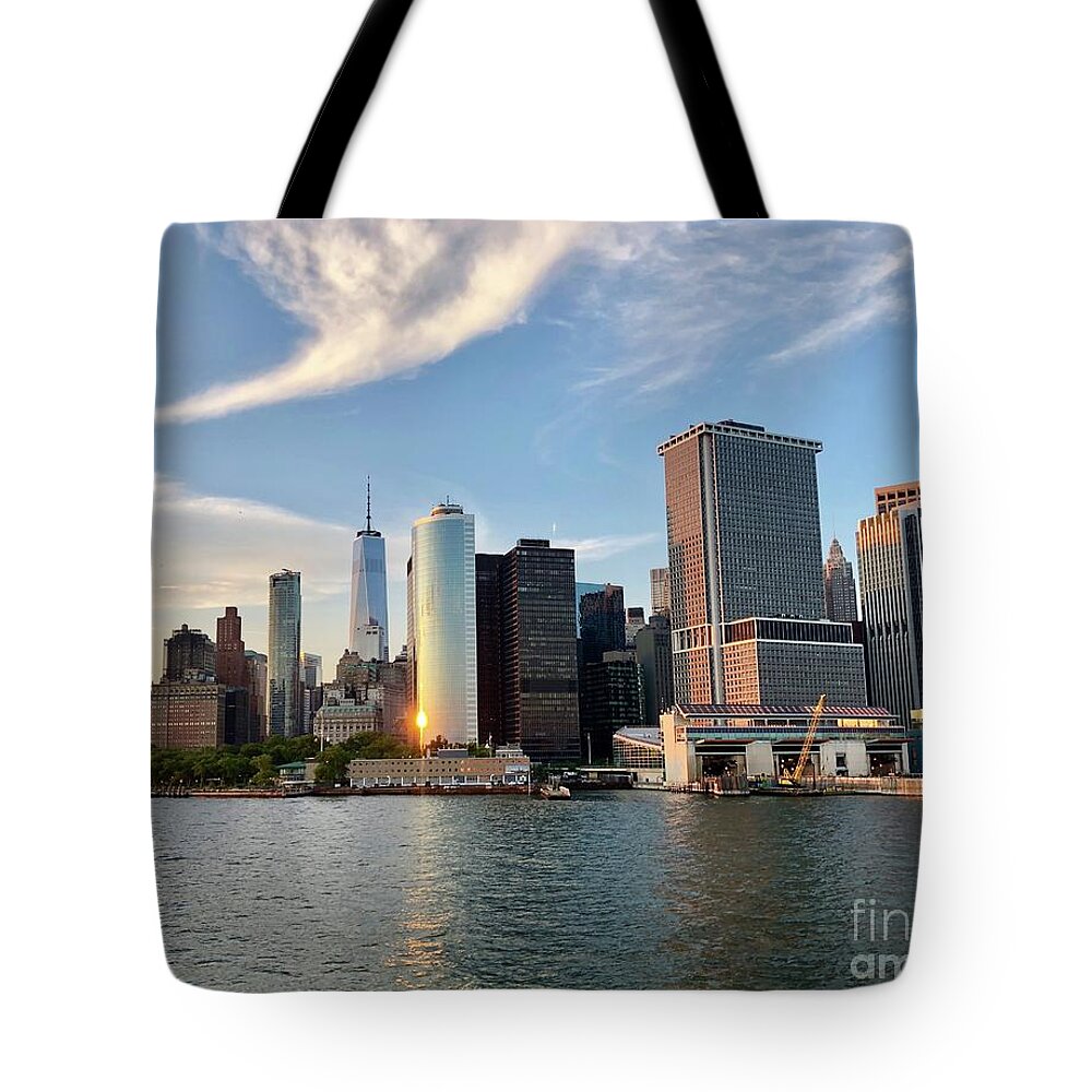 New York Skyline Tote Bag featuring the photograph New York by Flavia Westerwelle