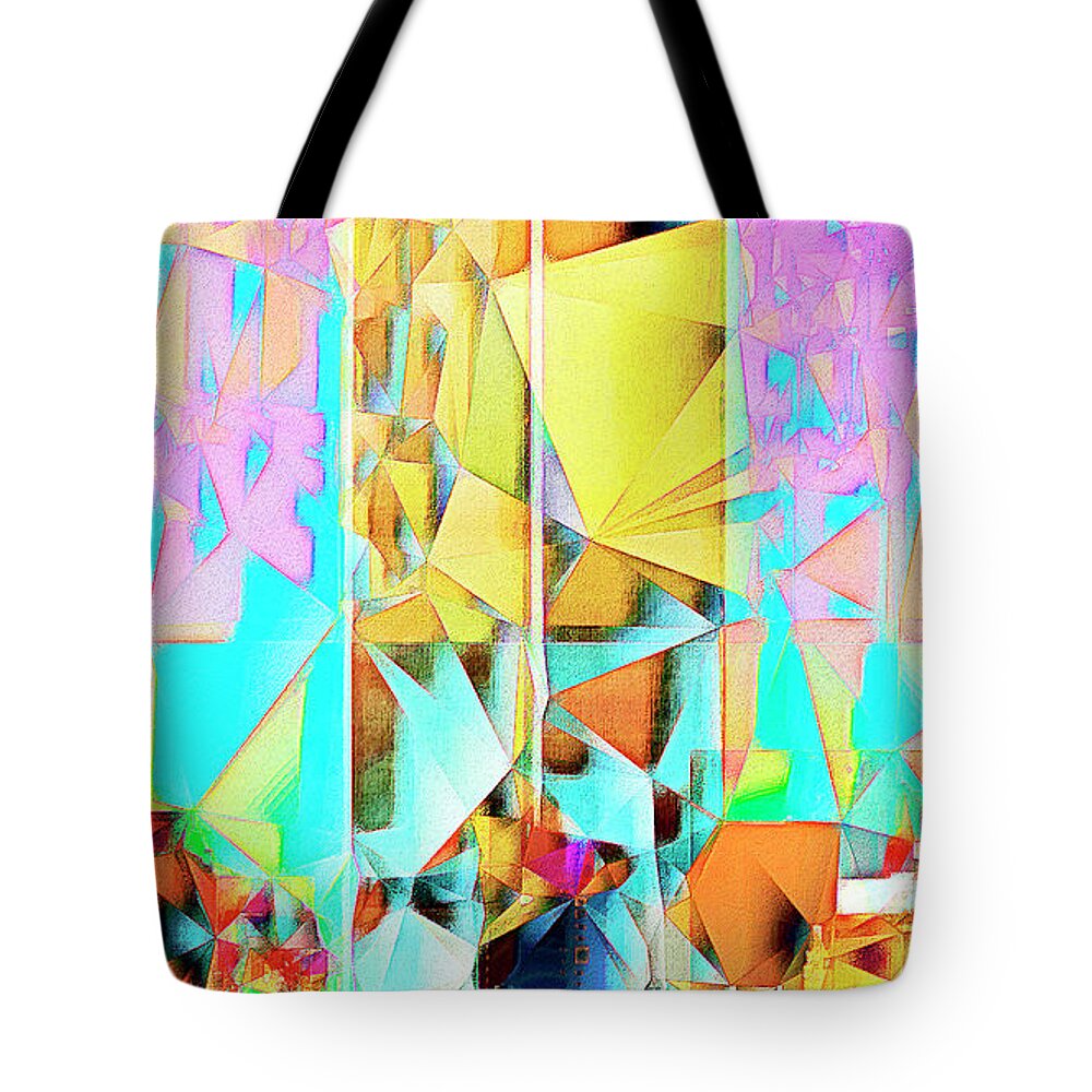 Wingsdomain Tote Bag featuring the photograph New York Skyline 911 Twin World Trade Center in Abstract Cubism 20170326 by Wingsdomain Art and Photography