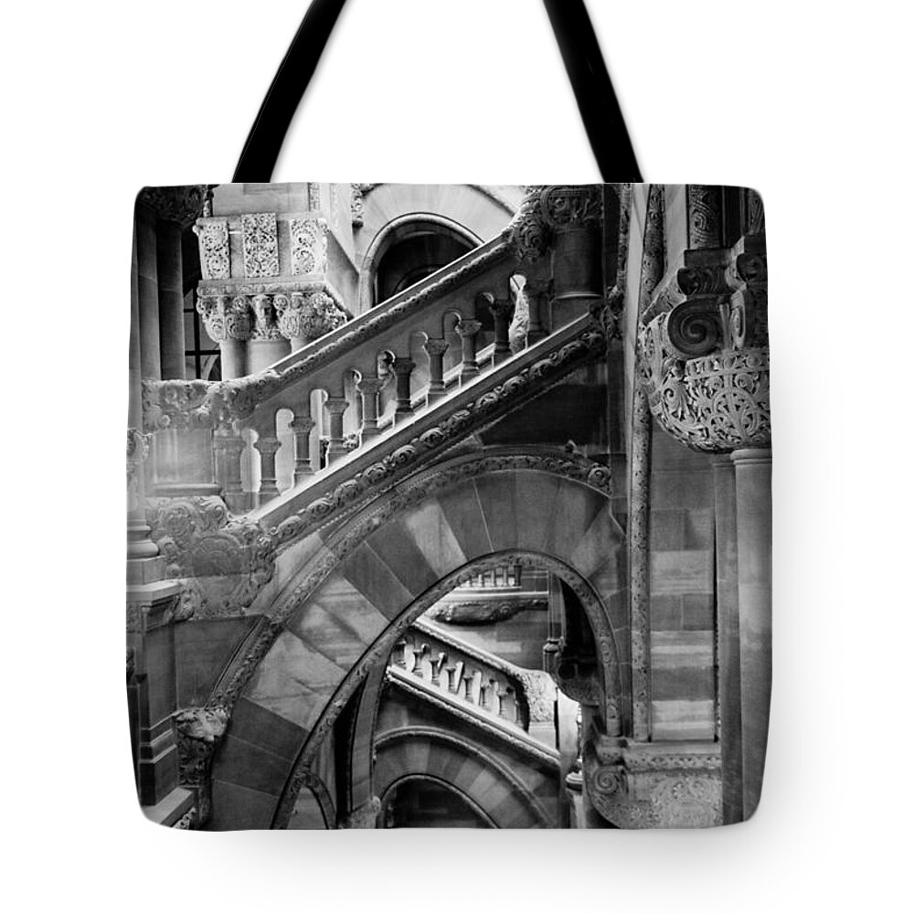 New Tote Bag featuring the photograph New York State House Staircase by Thomas Marchessault