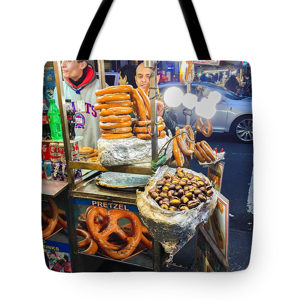 Chestnuts Tote Bag featuring the photograph New York Street Vendor by Thomas Marchessault