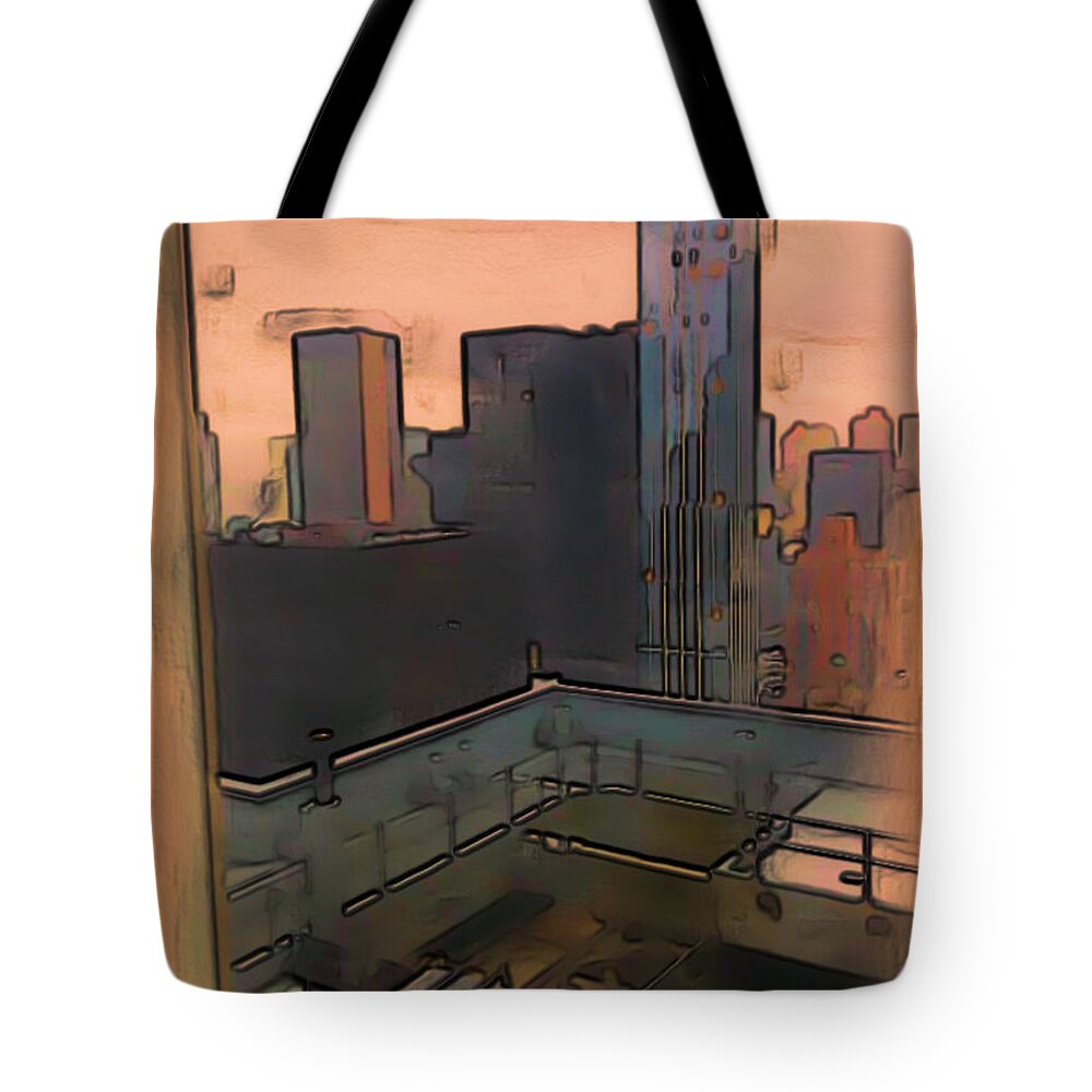 Watercolor Tote Bag featuring the digital art New York by Tristan Armstrong