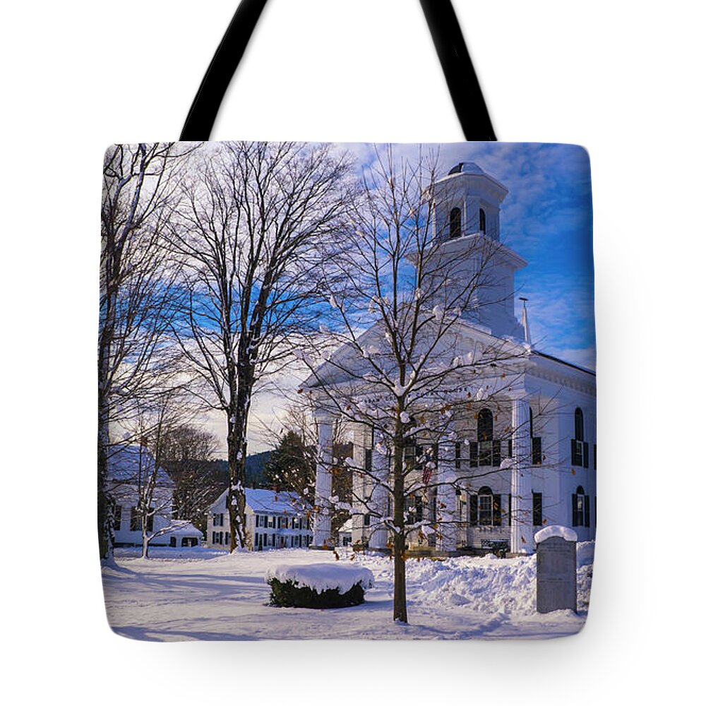 Vermont Tote Bag featuring the photograph Newfane Vermont. by Scenic Vermont Photography