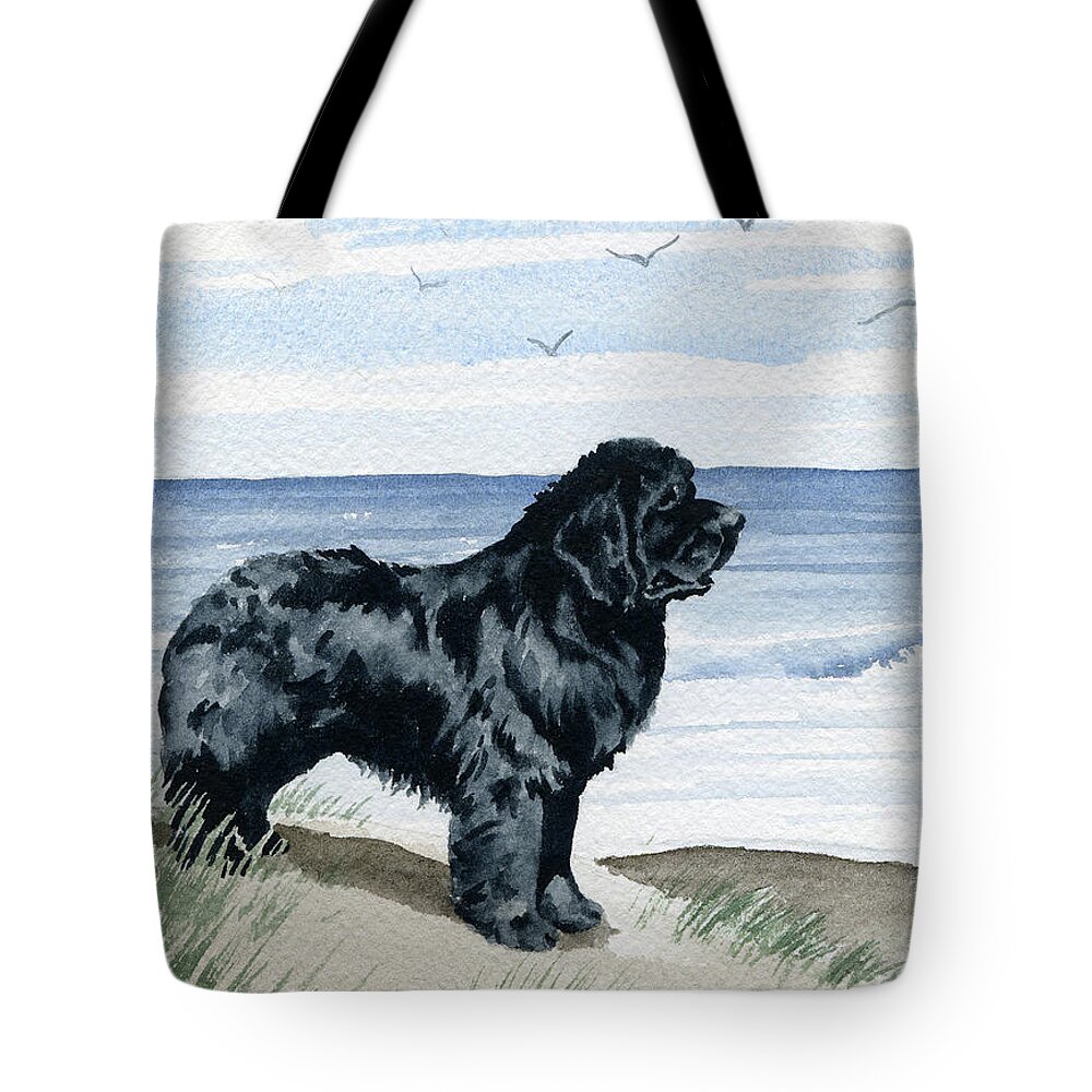 Newfoundland Tote Bag featuring the painting Newfoundland at the Beach by David Rogers