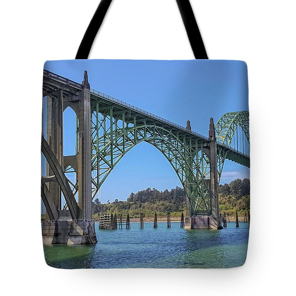  Tote Bag featuring the tapestry - textile Newport, Oregon by Dennis Bucklin